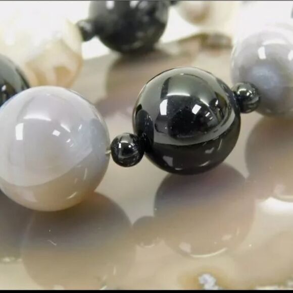 Desert Rose Trading 925 Sterling Silver Onyx & Agate 122g - Picture 3 of 7